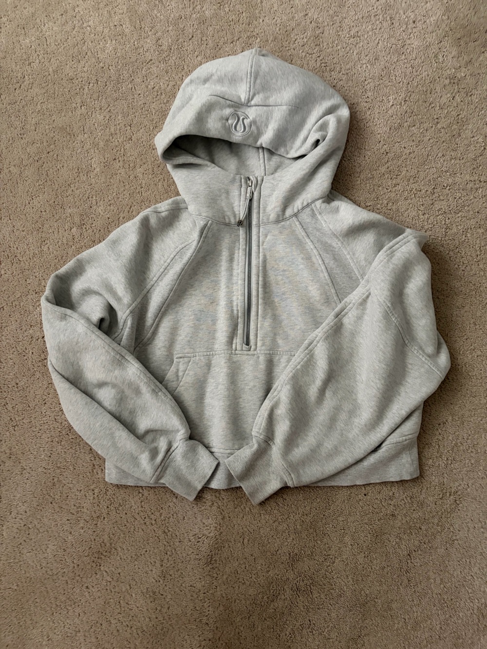 lululemon athletica Light Gray Half-Zip scuba Hoodie